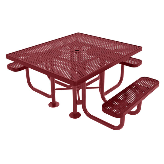 46" x 54" ADA-Accessible Weatherproof Square Outdoor Picnic Table With Colored Frame