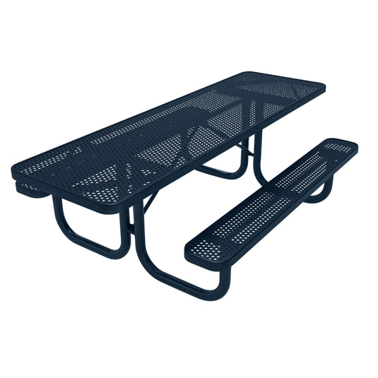 Both-Ends ADA-Accessible Weatherproof Rectangular Outdoor Picnic Table With Colored Frame