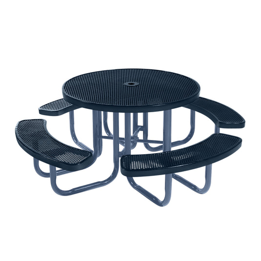 46" Round Metal Outdoor Picnic Table With Colored Frame