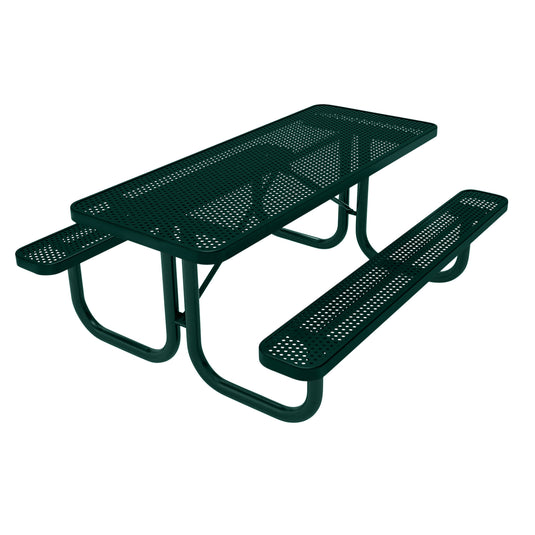 6 FT Commercial Rectangular Outdoor Picnic Table With Colored Frame