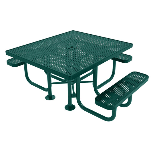 46" x 54" ADA-Accessible Weatherproof Square Outdoor Picnic Table With Colored Frame
