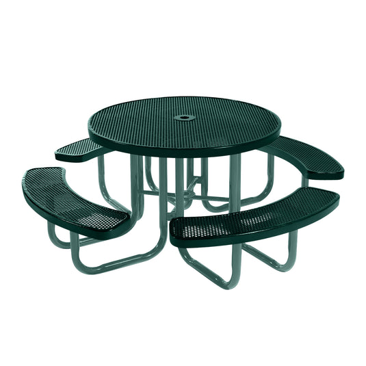 46" Round Metal Outdoor Picnic Table With Colored Frame
