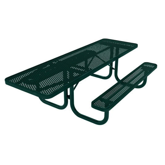 One-End ADA-Accessible Weatherproof Rectangular Outdoor Picnic Table With Colored Frame