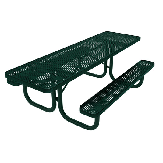 Both-Ends ADA-Accessible Weatherproof Rectangular Outdoor Picnic Table With Colored Frame