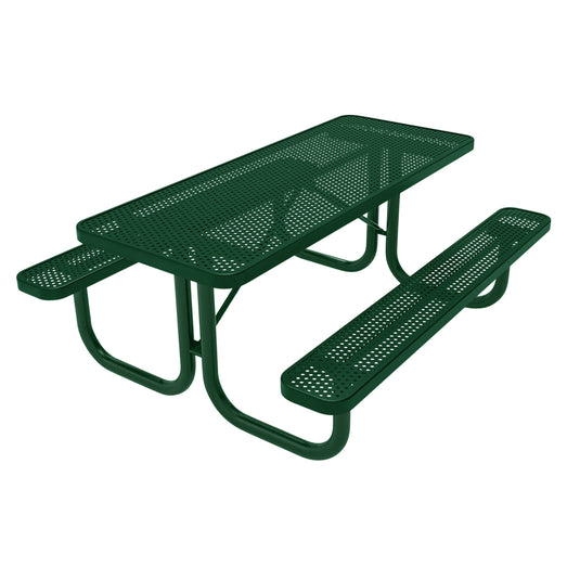 6 FT Commercial Rectangular Outdoor Picnic Table With Colored Frame