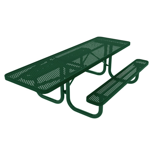 One-End ADA-Accessible Weatherproof Rectangular Outdoor Picnic Table With Colored Frame