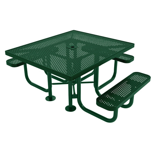 46" x 54" ADA-Accessible Weatherproof Square Outdoor Picnic Table With Colored Frame