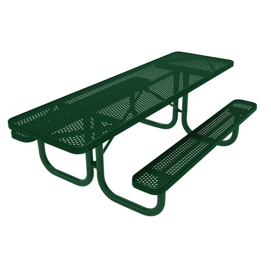 Both-Ends ADA-Accessible Weatherproof Rectangular Outdoor Picnic Table With Colored Frame