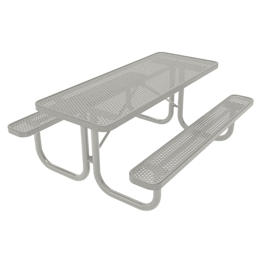6 FT Commercial Rectangular Outdoor Picnic Table With Colored Frame
