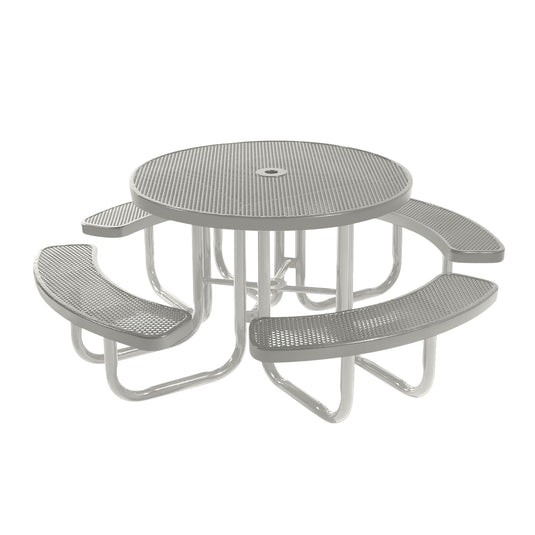 46" Round Metal Outdoor Picnic Table With Colored Frame