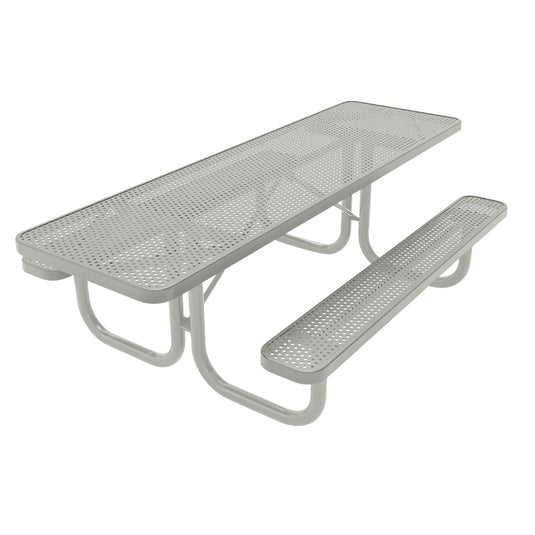 Both-Ends ADA-Accessible Weatherproof Rectangular Outdoor Picnic Table With Colored Frame