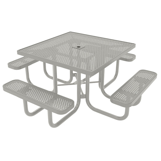 46" Square Metal Outdoor Picnic Table With Colored Frame
