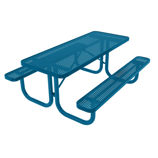 6 FT Commercial Rectangular Outdoor Picnic Table With Colored Frame