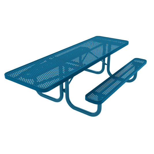 One-End ADA-Accessible Weatherproof Rectangular Outdoor Picnic Table With Colored Frame