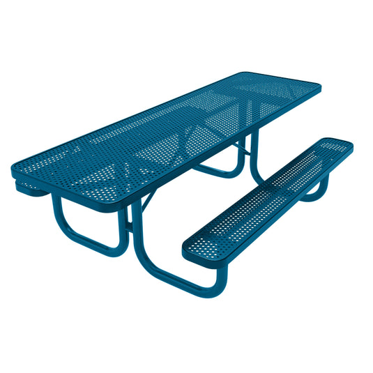 Both-Ends ADA-Accessible Weatherproof Rectangular Outdoor Picnic Table With Colored Frame