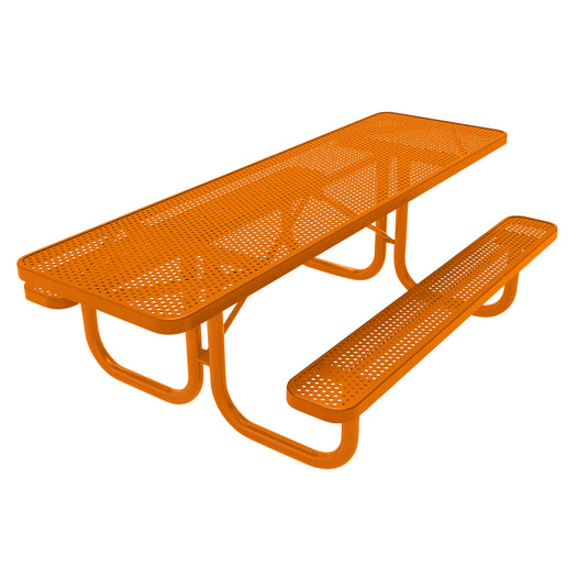 Both-Ends ADA-Accessible Weatherproof Rectangular Outdoor Picnic Table With Colored Frame