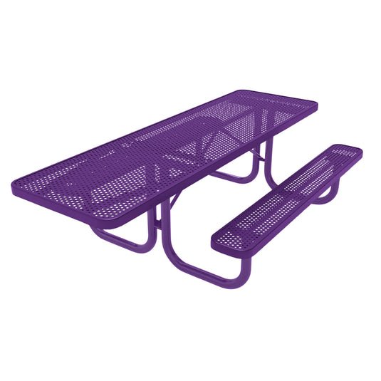 One-End ADA-Accessible Weatherproof Rectangular Outdoor Picnic Table With Colored Frame