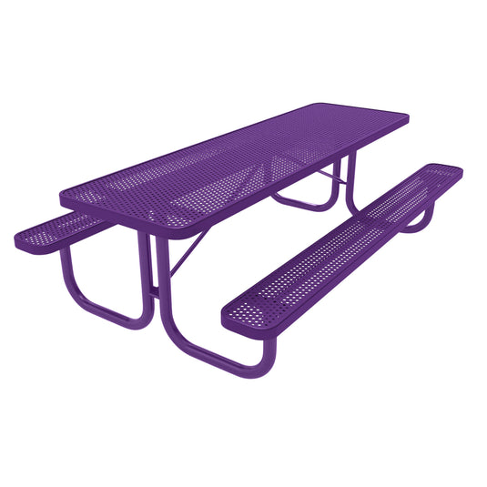 8 FT Commercial Rectangular Outdoor Picnic Table With Colored Frame