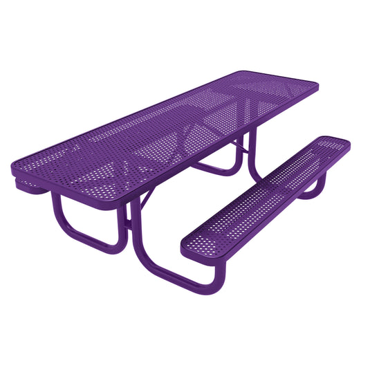 Both-Ends ADA-Accessible Weatherproof Rectangular Outdoor Picnic Table With Colored Frame