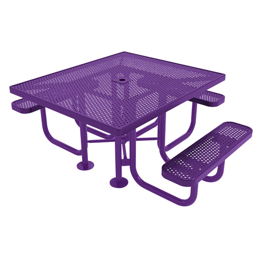 46" x 54" ADA-Accessible Weatherproof Square Outdoor Picnic Table With Colored Frame