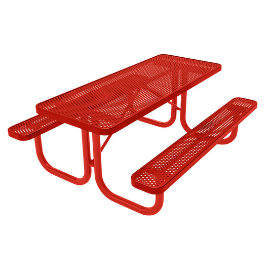 6 FT Commercial Rectangular Outdoor Picnic Table With Colored Frame