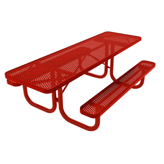 Both-Ends ADA-Accessible Weatherproof Rectangular Outdoor Picnic Table With Colored Frame