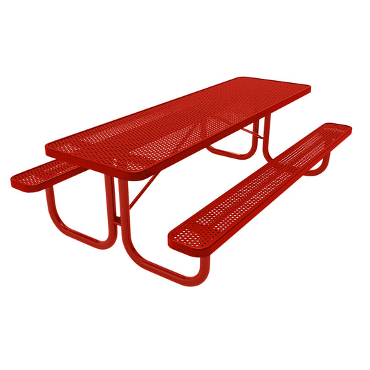 8 FT Commercial Rectangular Outdoor Picnic Table With Colored Frame