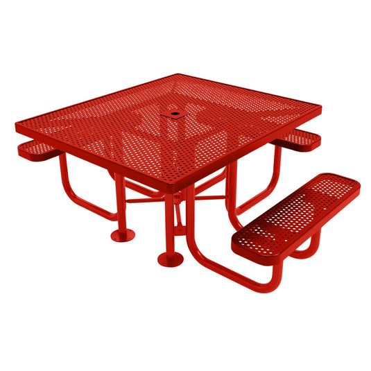 46" x 54" ADA-Accessible Weatherproof Square Outdoor Picnic Table With Colored Frame