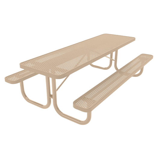 8 FT Commercial Rectangular Outdoor Picnic Table With Colored Frame