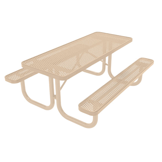 6 FT Commercial Rectangular Outdoor Picnic Table With Colored Frame