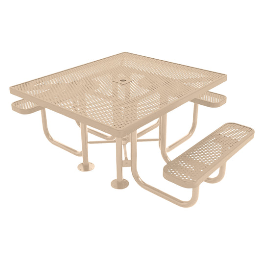 46" x 54" ADA-Accessible Weatherproof Square Outdoor Picnic Table With Colored Frame
