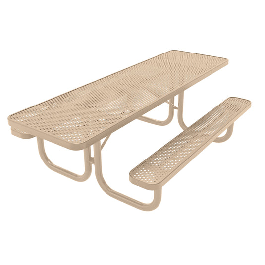 Both-Ends ADA-Accessible Weatherproof Rectangular Outdoor Picnic Table With Colored Frame