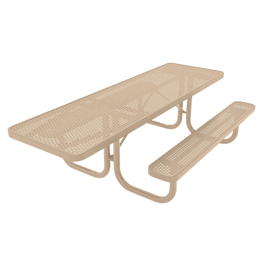One-End ADA-Accessible Weatherproof Rectangular Outdoor Picnic Table With Colored Frame