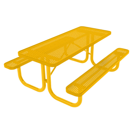 6 FT Commercial Rectangular Outdoor Picnic Table With Colored Frame
