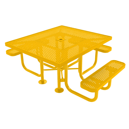 46" x 54" ADA-Accessible Weatherproof Square Outdoor Picnic Table With Colored Frame
