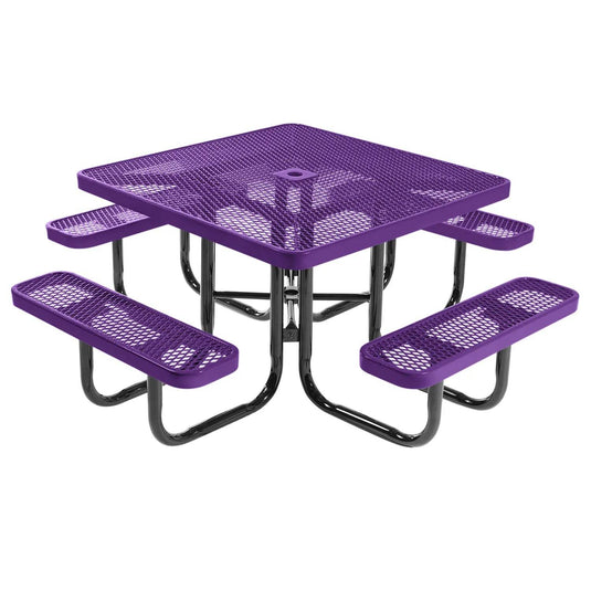 46" Square Metal Outdoor Picnic Table