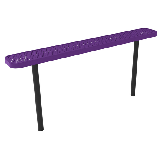 Durable Punched Steel Park Bench with Inground Mount Frame