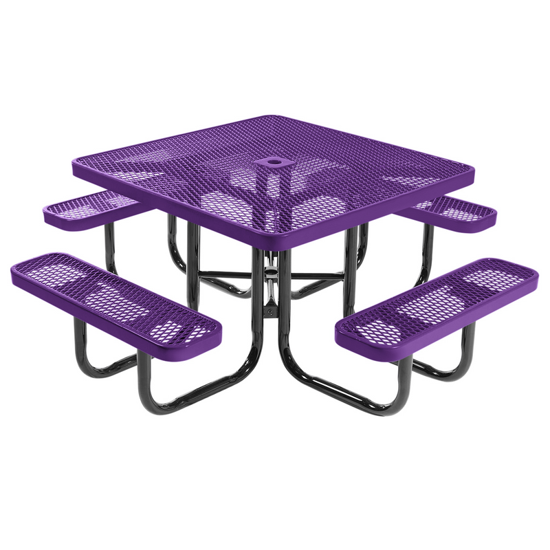 Load image into Gallery viewer, All-Weather Square Metal Outdoor Picnic Tables
