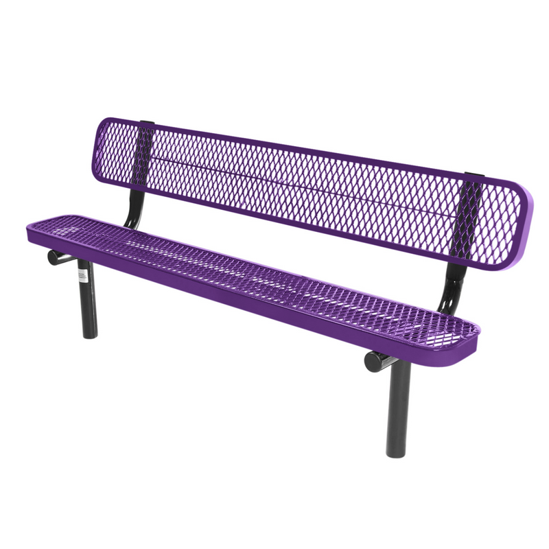 Load image into Gallery viewer, Industrial Expanded Metal Park Bench with Inground Mount Frame
