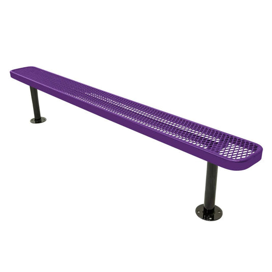 8FT Commercial Park Bench without Back, Surface Mount Frame
