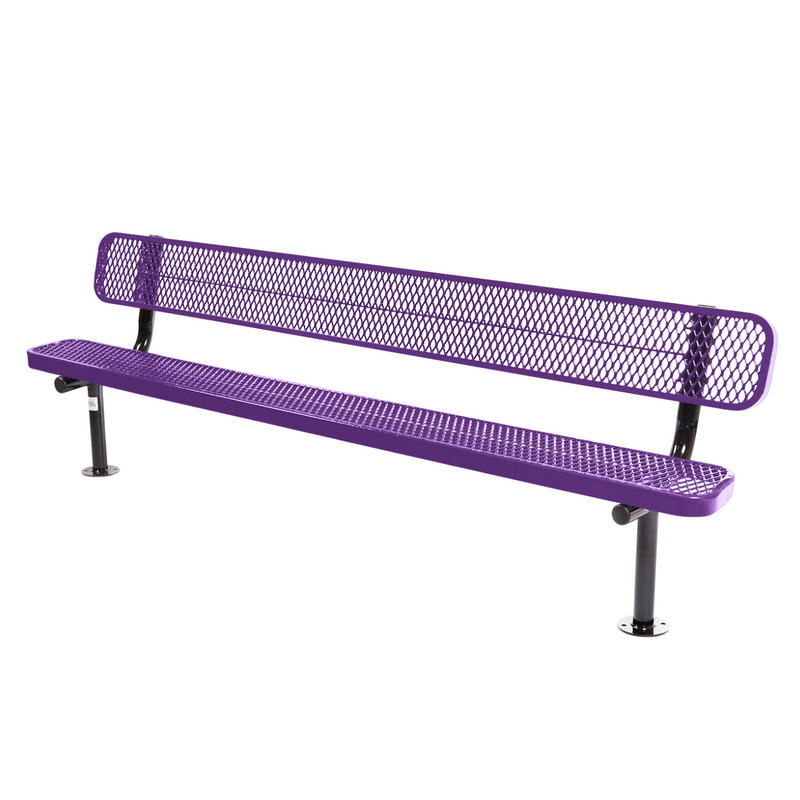 Load image into Gallery viewer, Commercial Expanded Metal Park Bench with Surface Mount Frame
