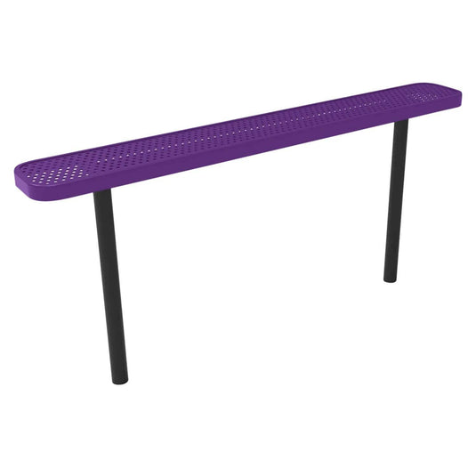 6FT Industrial Park Bench without Back, Inground Mount Frame
