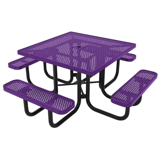 46" Square Metal Outdoor Picnic Table