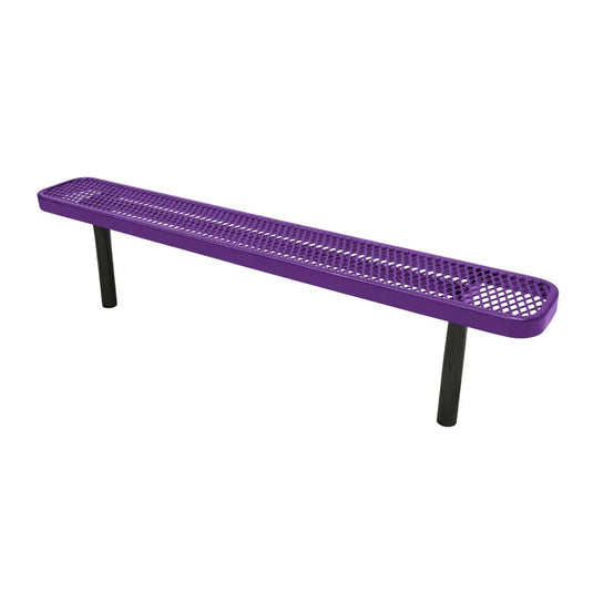 6FT Industrial Park Bench without Back, Inground Mount Frame