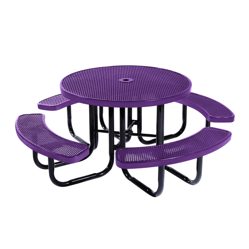 Load image into Gallery viewer, All-Weather Square &amp; Round Metal Outdoor Picnic Table with Benches
