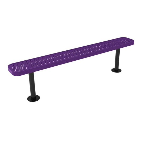 6FT Commercial Park Bench without Back, Surface Mount Frame