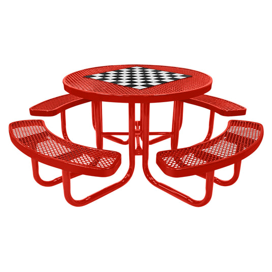 Game-Edition Square & Round Outdoor Picnic Table With Colored Frame