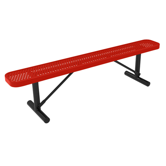 All-Weather Punched Steel Park Bench with Portable Frame