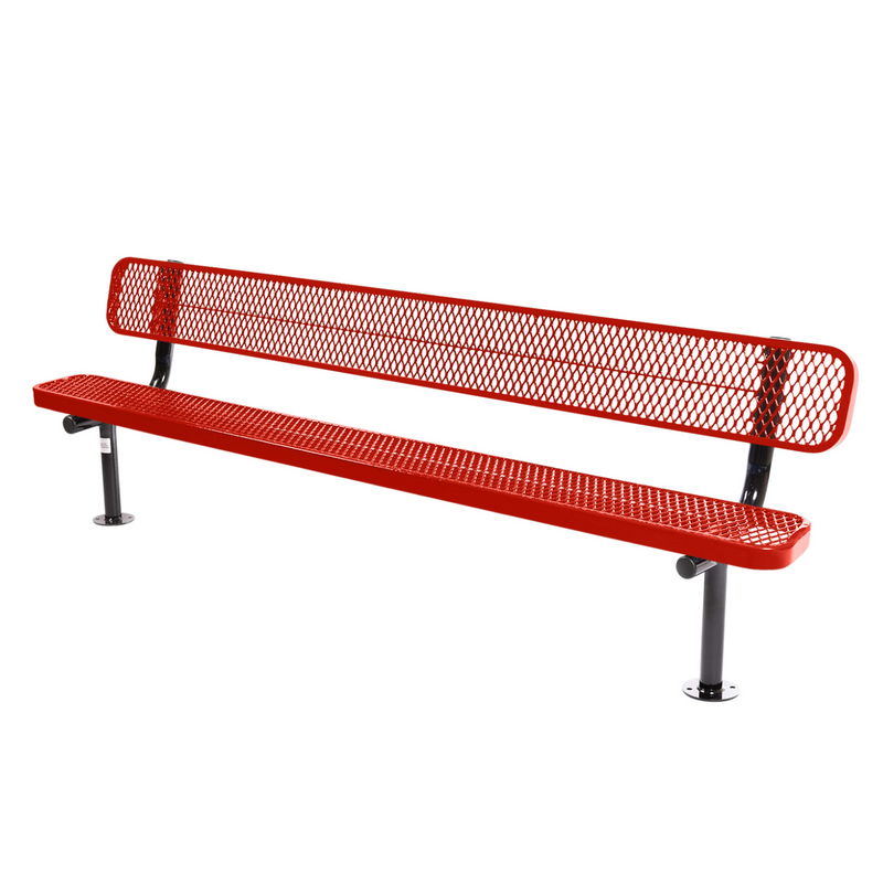 Load image into Gallery viewer, Commercial Expanded Metal Park Bench with Surface Mount Frame
