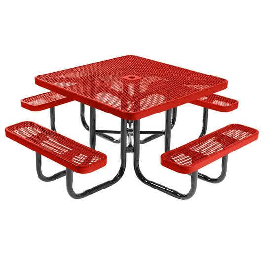 46" Square Metal Outdoor Picnic Table